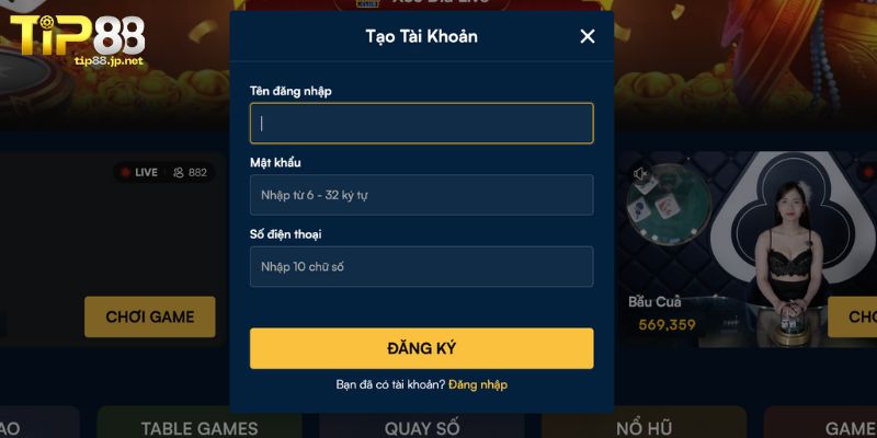 Quy trình đăng ký tài khoản